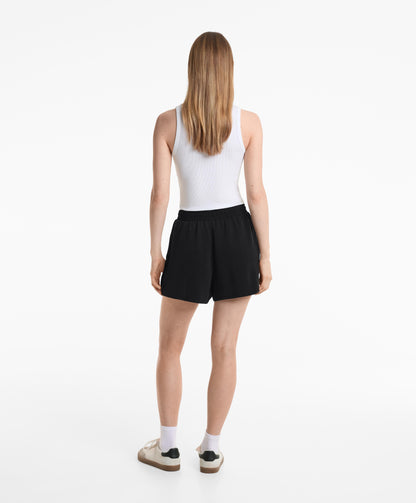 Soft-touch modal shorts with side buttons