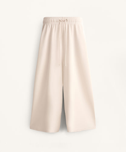 Soft-touch wide-leg crop trousers with modal