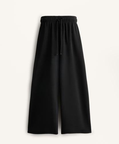 Soft-touch wide-leg crop trousers with modal