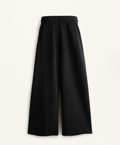 Soft-touch wide-leg crop trousers with modal