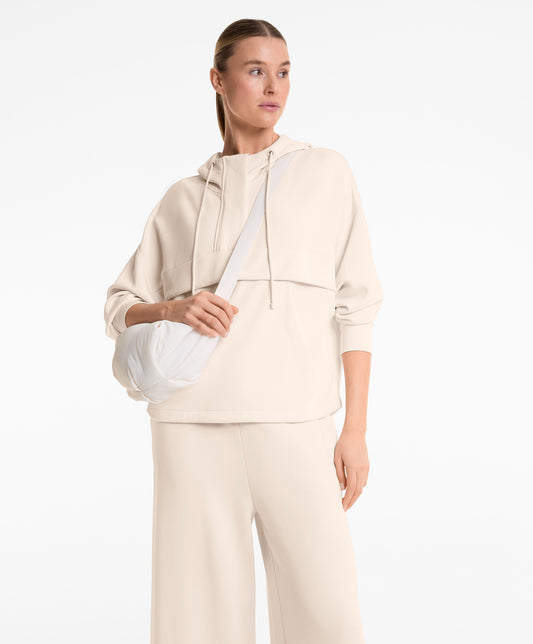 Soft-touch wide-leg crop trousers with modal