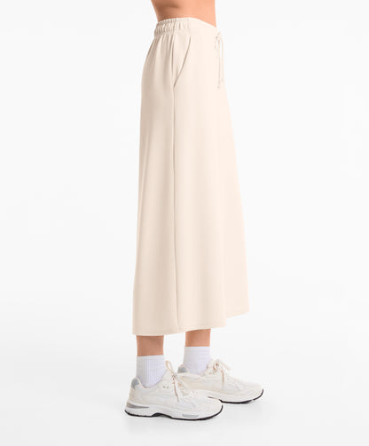Soft-touch wide-leg crop trousers with modal