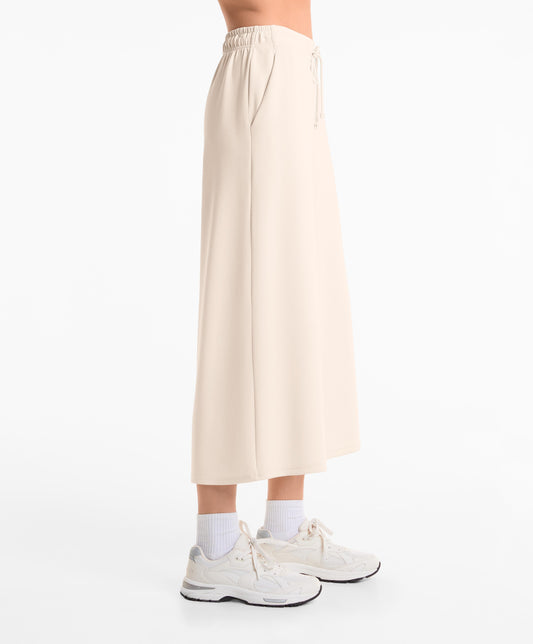 Soft-touch wide-leg crop trousers with modal