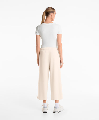 Soft-touch wide-leg crop trousers with modal