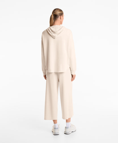 Soft-touch wide-leg crop trousers with modal