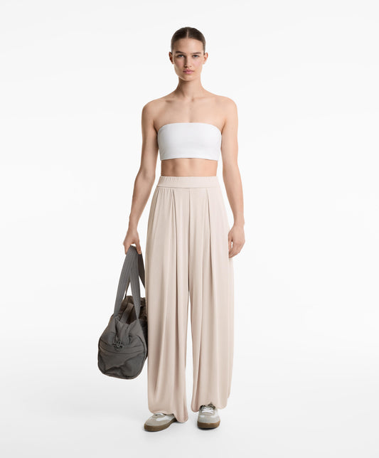 Modal blend flowy balloon trousers