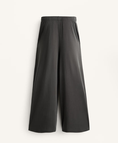 Flowy wide-leg crop trousers with modal