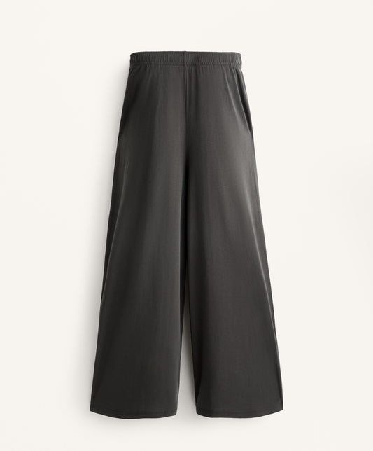 Flowy wide-leg crop trousers with modal