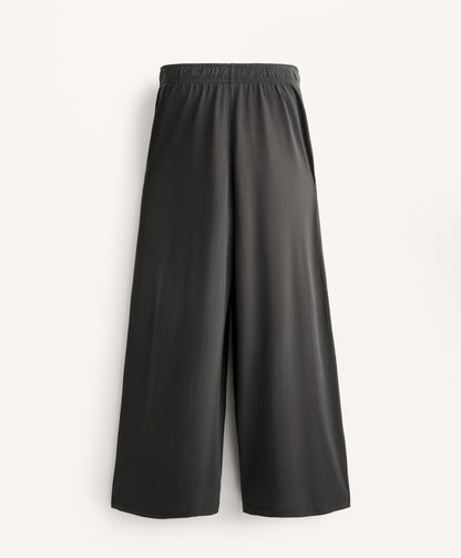 Flowy wide-leg crop trousers with modal