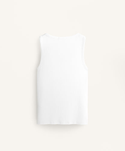 Sleeveless buttoned top with cotton and modal