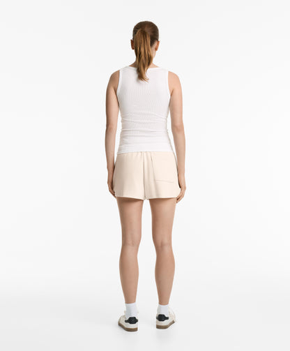 Sleeveless buttoned top with cotton and modal