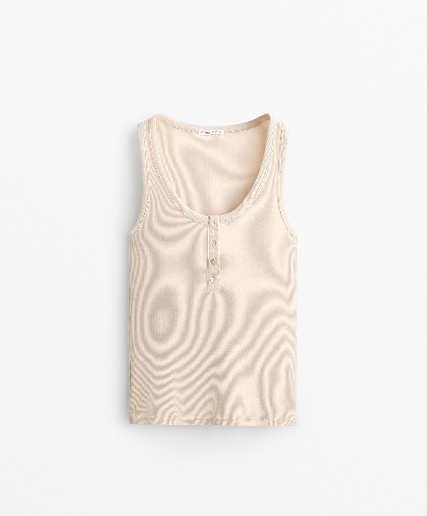 Sleeveless buttoned top with cotton and modal