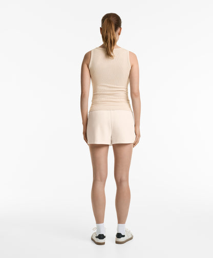 Sleeveless buttoned top with cotton and modal