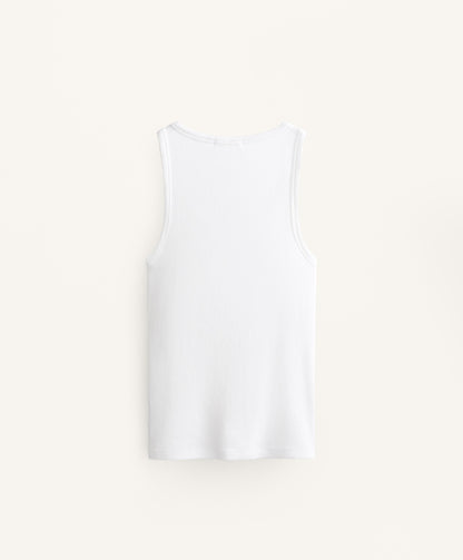 Sleeveless rib top with cotton and modal