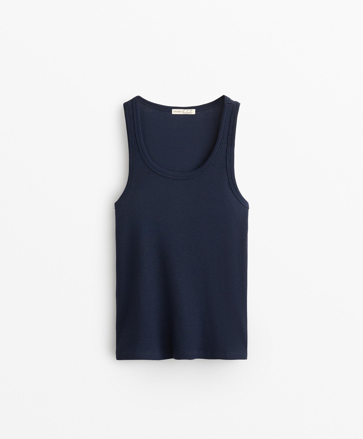 Sleeveless rib top with cotton and modal