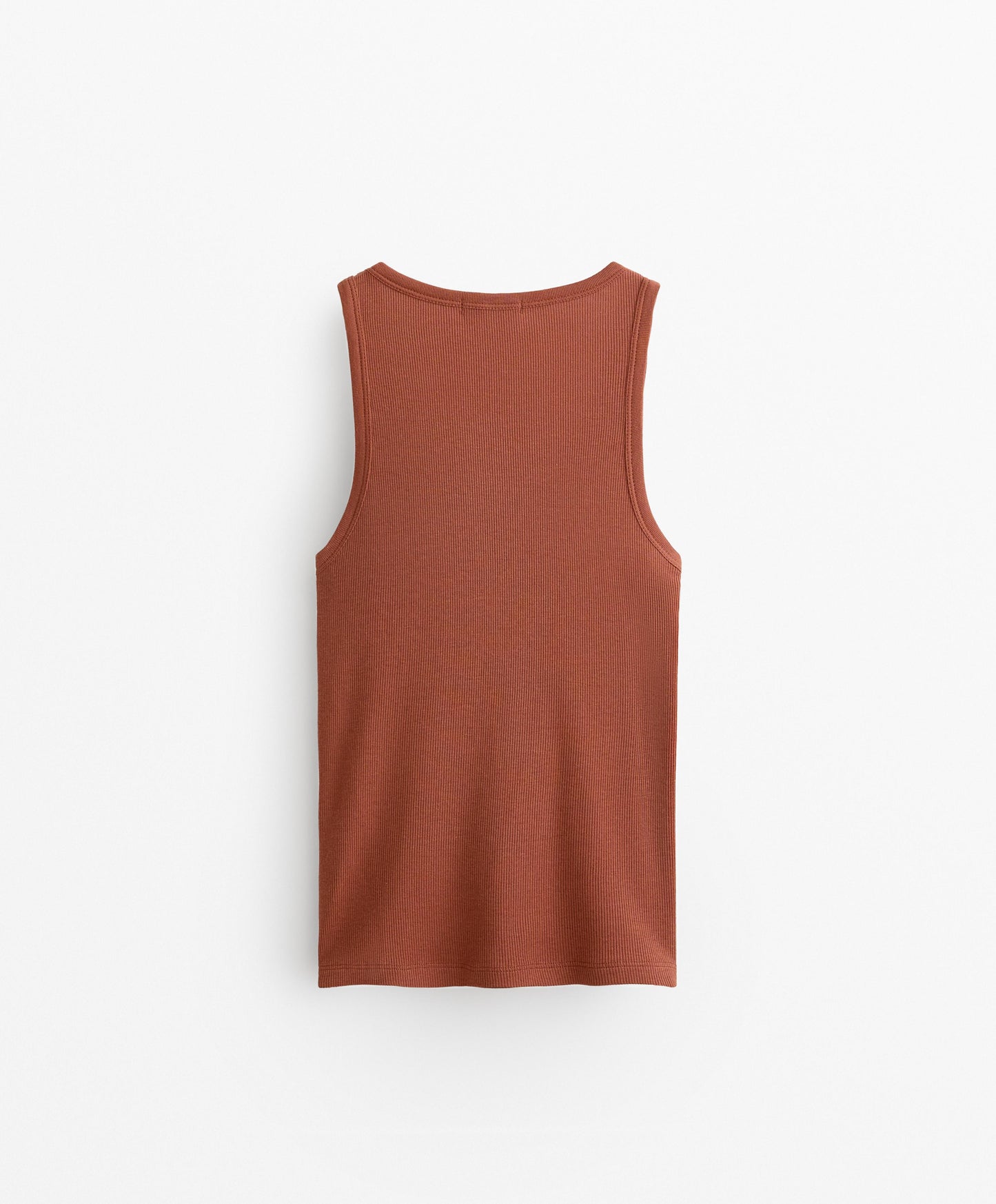 Sleeveless rib top with cotton and modal