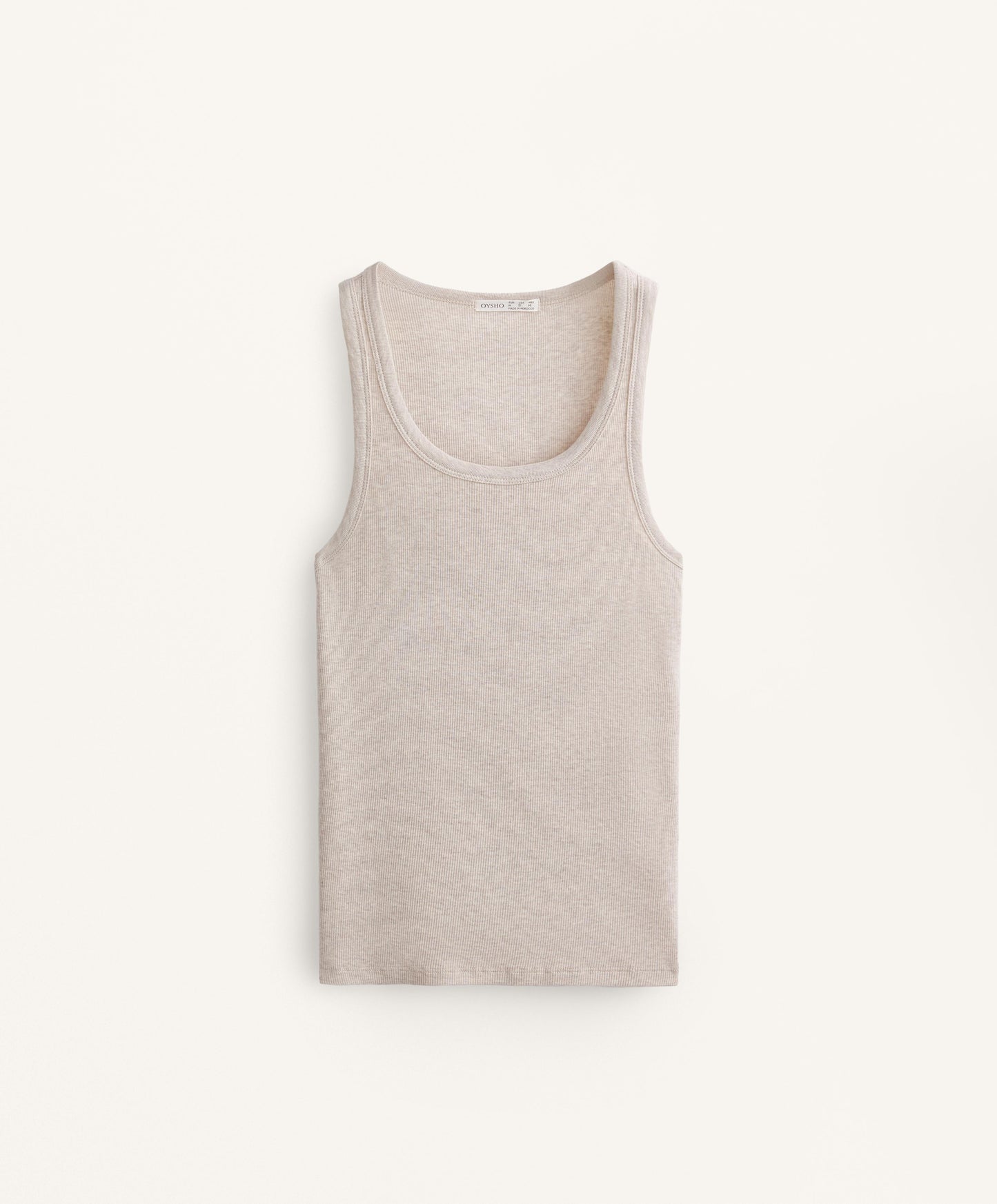 Sleeveless rib top with cotton and modal