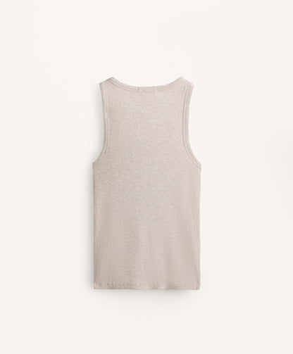 Sleeveless rib top with cotton and modal