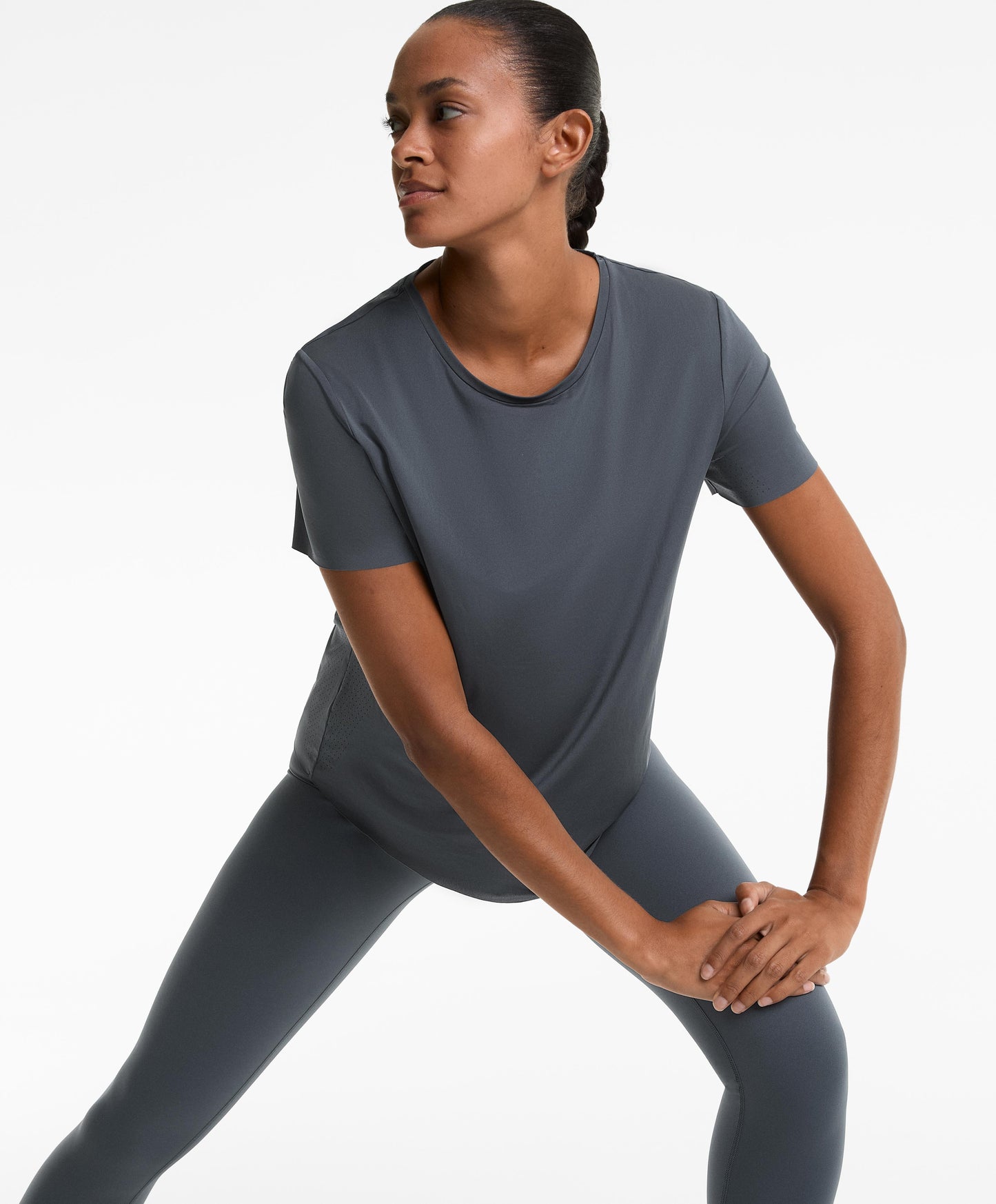Microperforated short-sleeved technical T-shirt