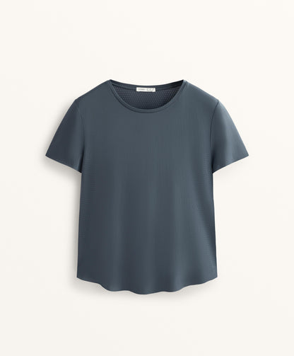 Microperforated short-sleeved technical T-shirt