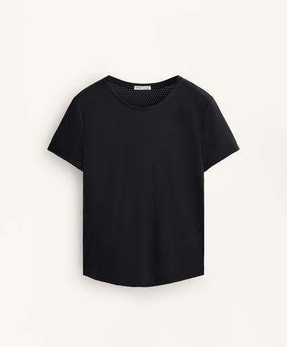 Microperforated short-sleeved technical T-shirt