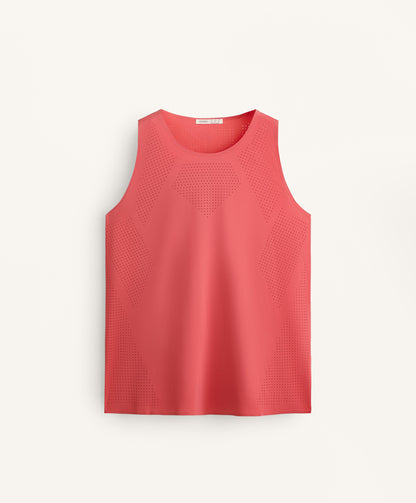 Microperforated technical sleeveless T-shirt