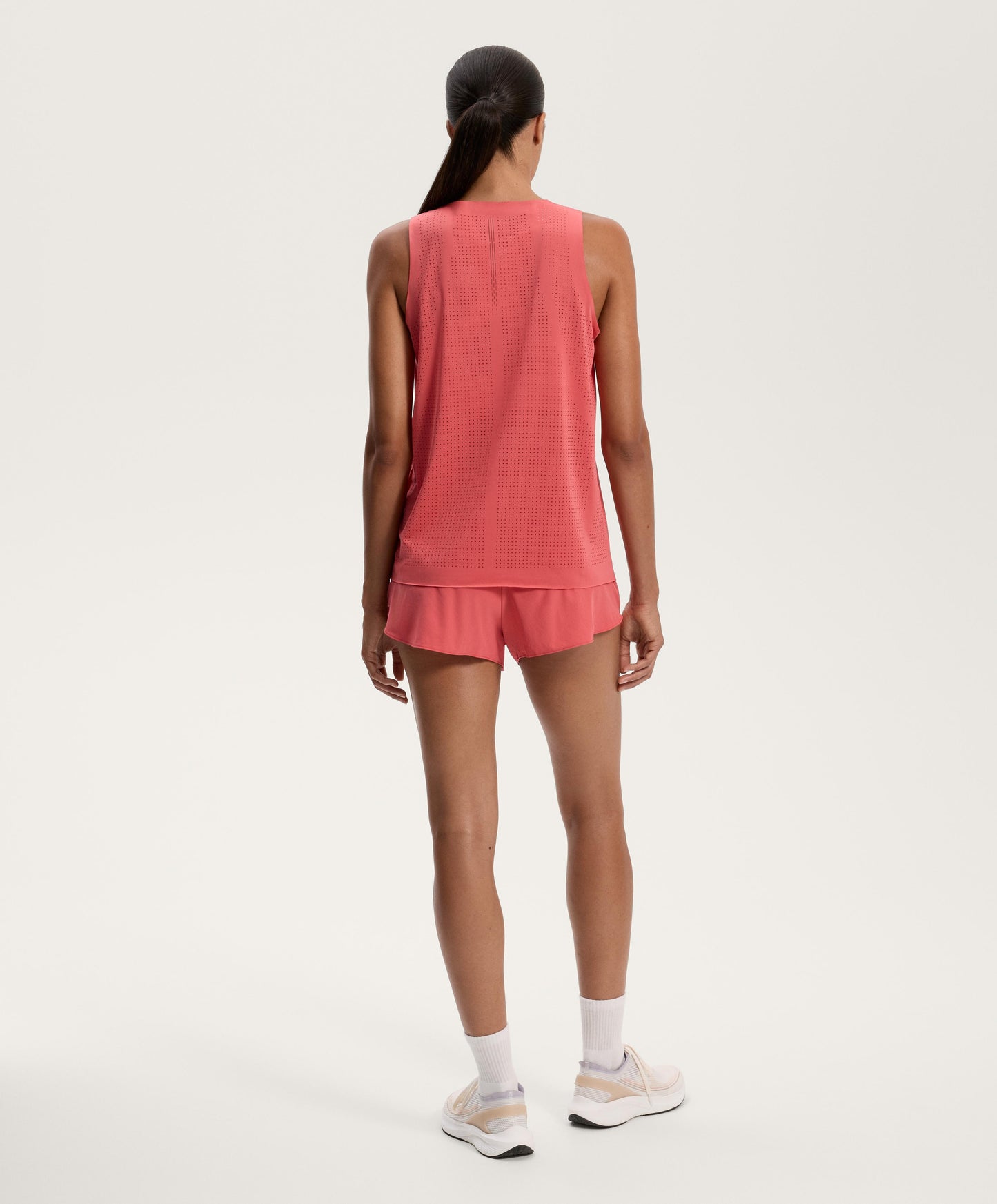Microperforated technical sleeveless T-shirt