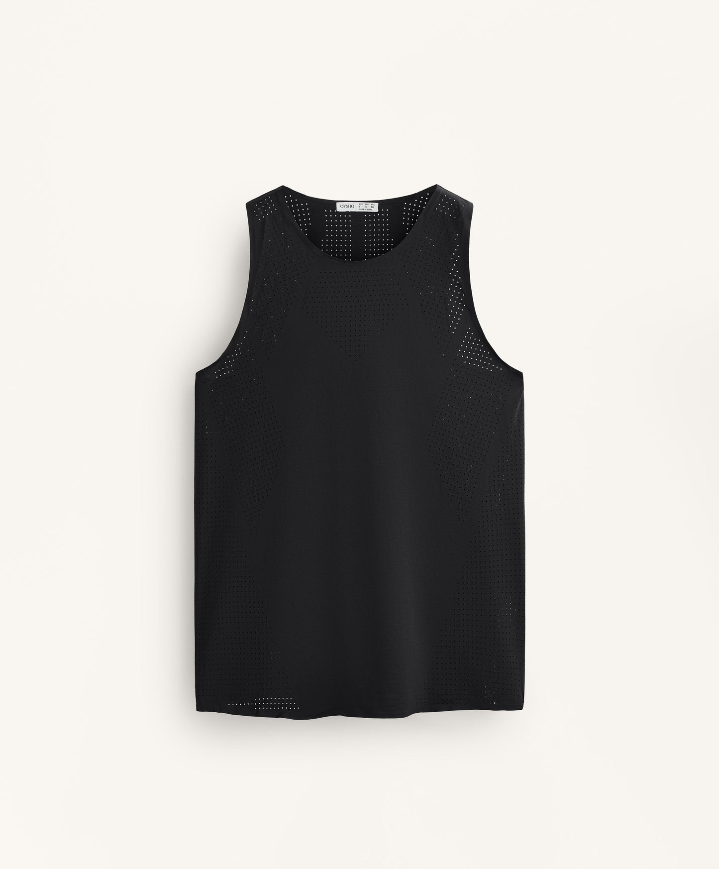 Microperforated technical sleeveless T-shirt