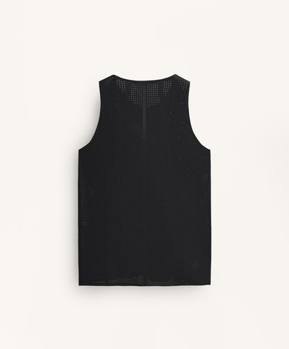Microperforated technical sleeveless T-shirt