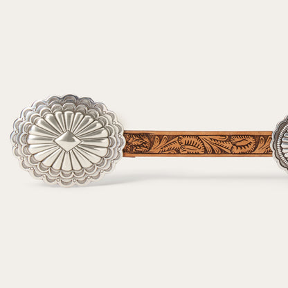 Southwestern Tooled Concho Belt Brown Women