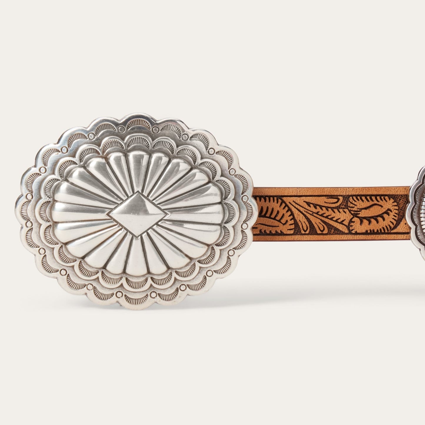 Southwestern Tooled Concho Belt Brown Women