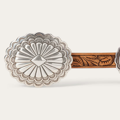 Southwestern Tooled Concho Belt Brown Women