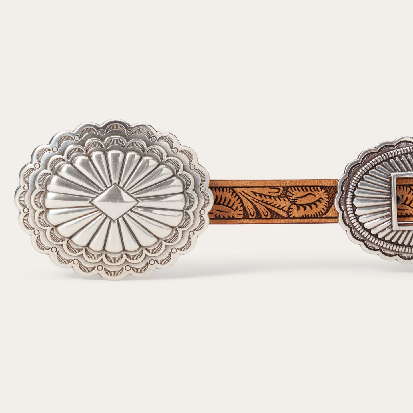 Southwestern Tooled Concho Belt Brown Women