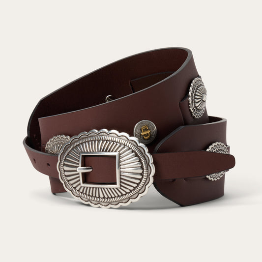 Southwestern Concho Wide Belt Brown Women