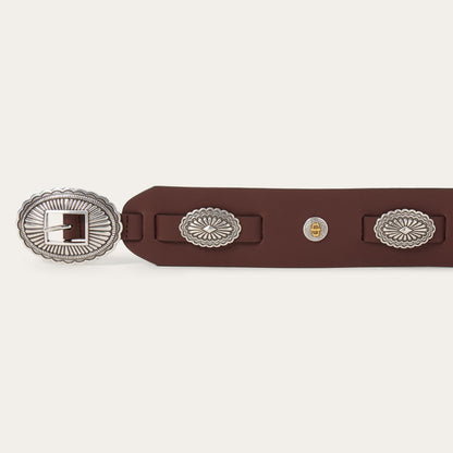 Southwestern Concho Wide Belt Brown Women