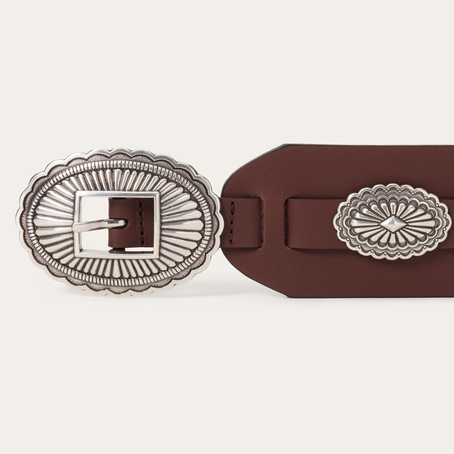Southwestern Concho Wide Belt Brown Women