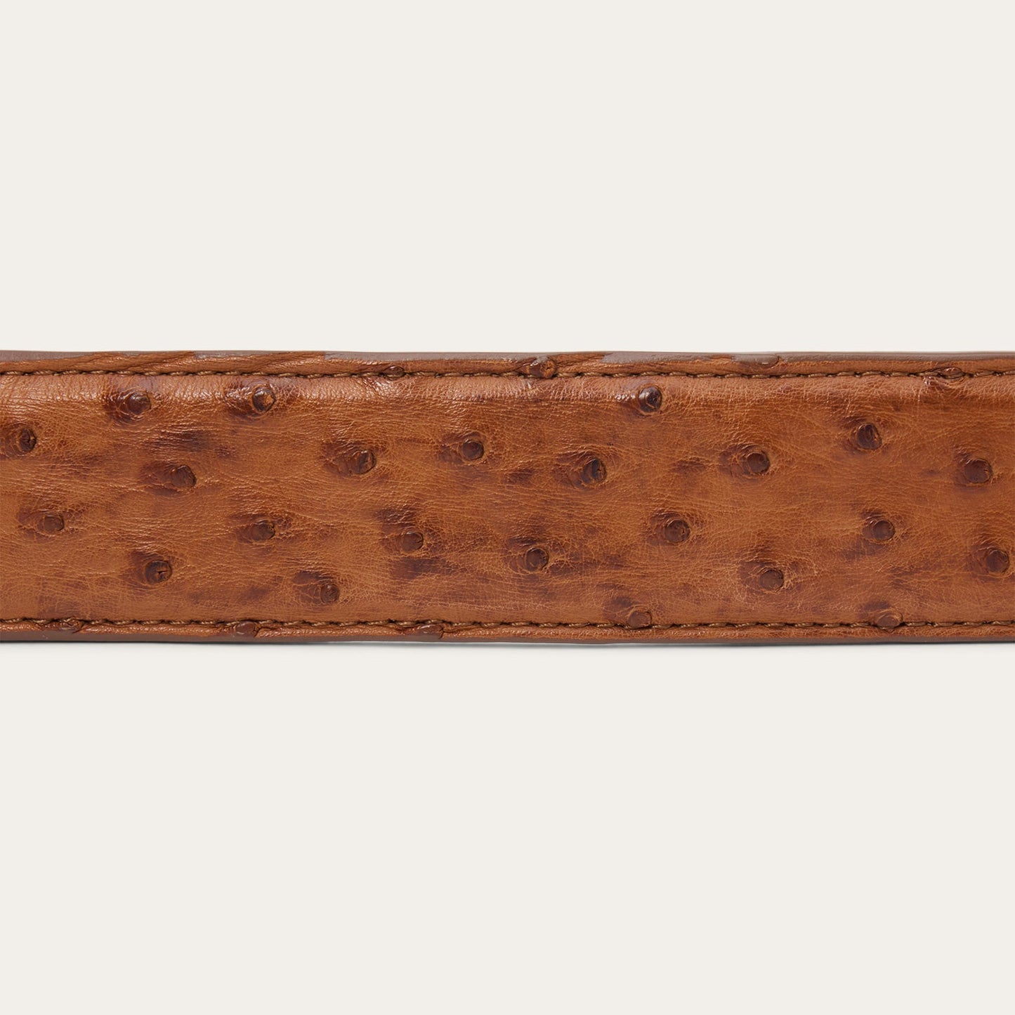 Ostrich Tapered Tab Belt Antique Cognac Women