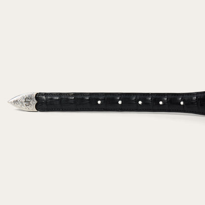 Caiman Tapered Tab Belt Black Classic Women