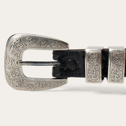 Caiman Tapered Tab Belt Black Classic Women