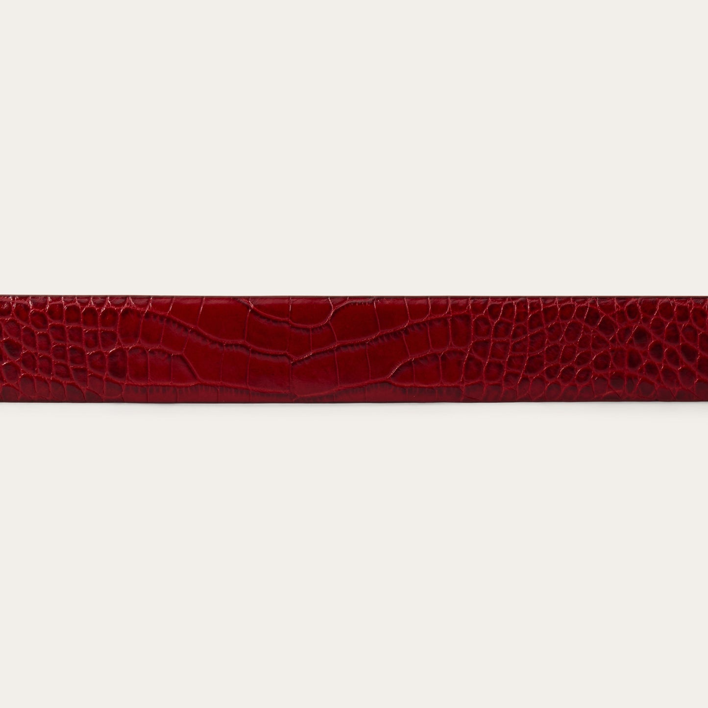 Croco Print Tapered Belt Red Women
