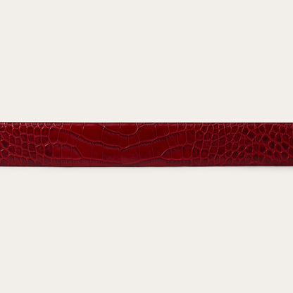 Croco Print Tapered Belt Red Women