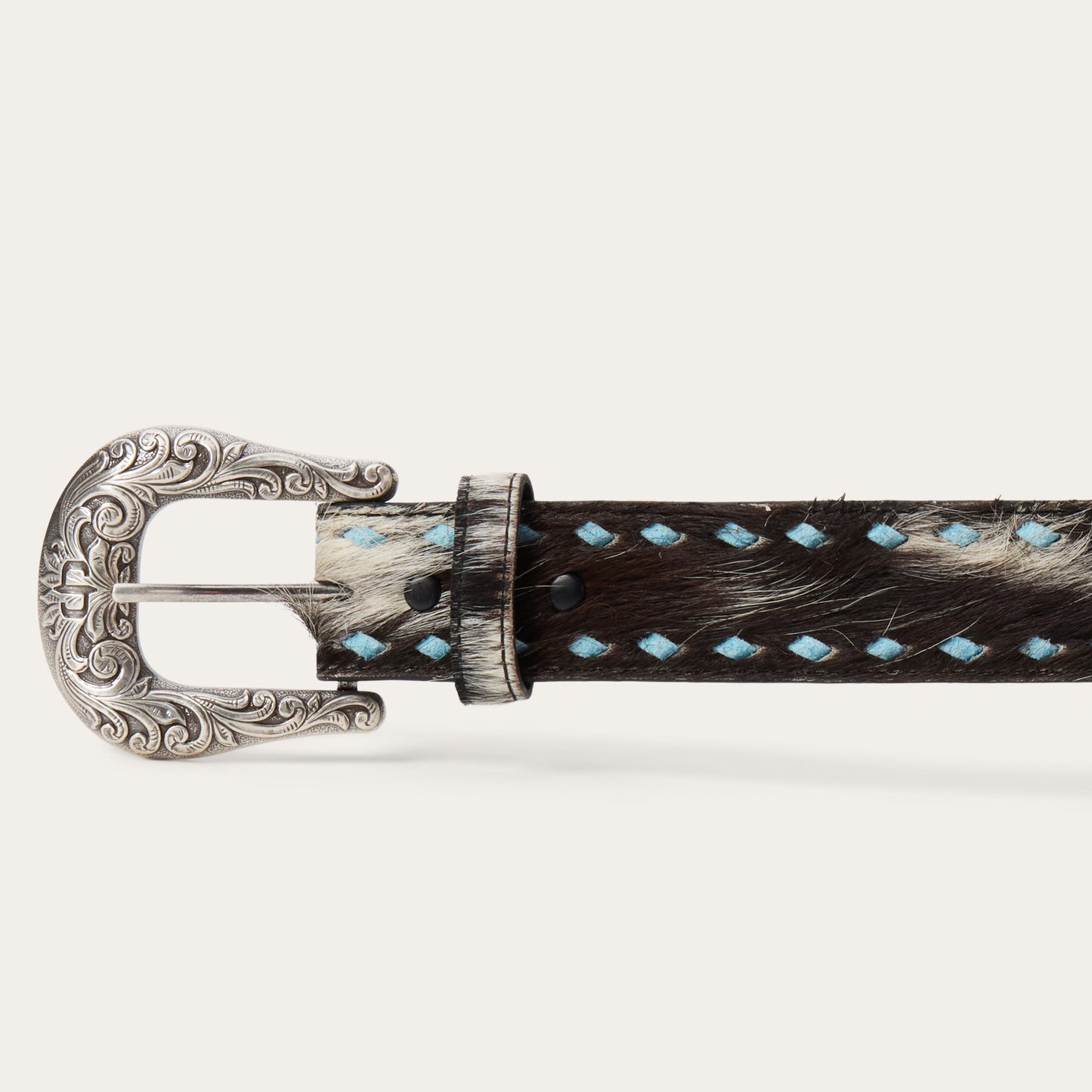 HairOnHide Laced Belt Black / White Women