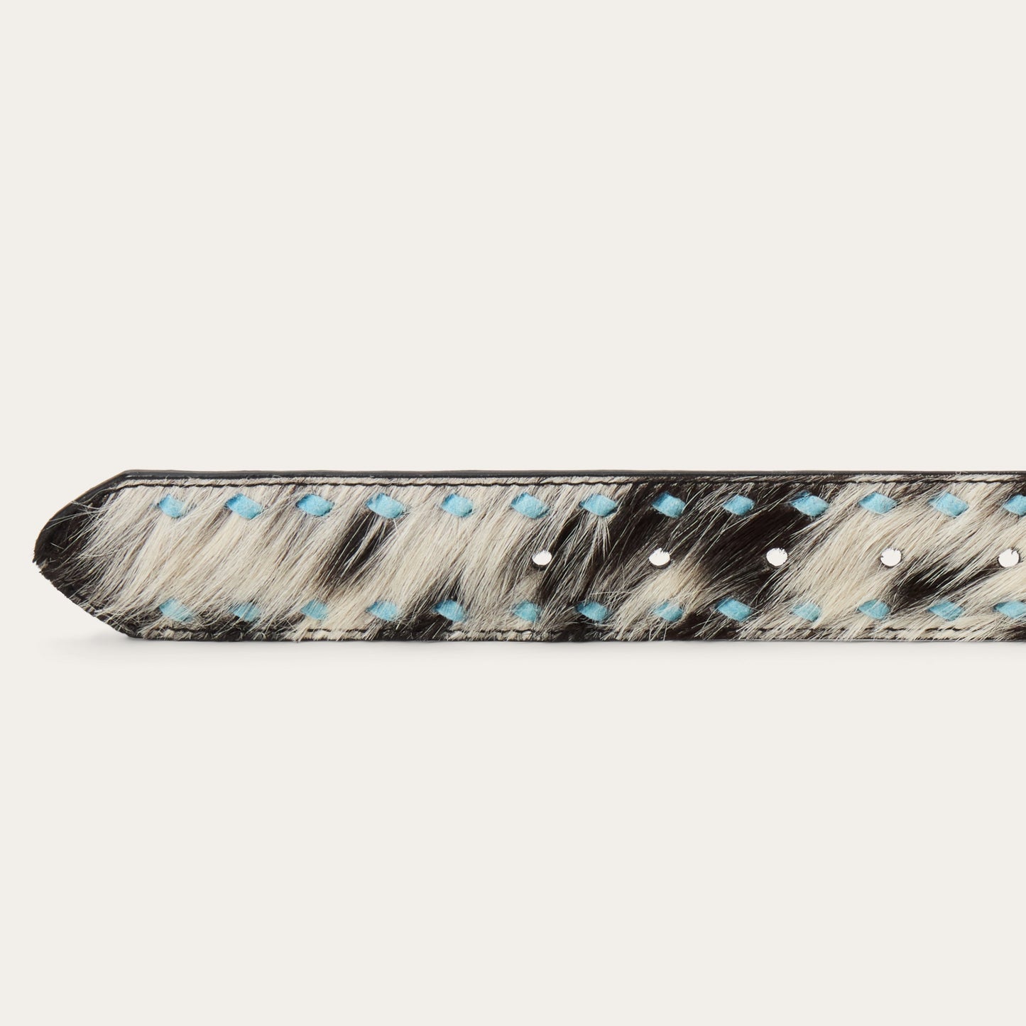 HairOnHide Laced Belt Black / White Women