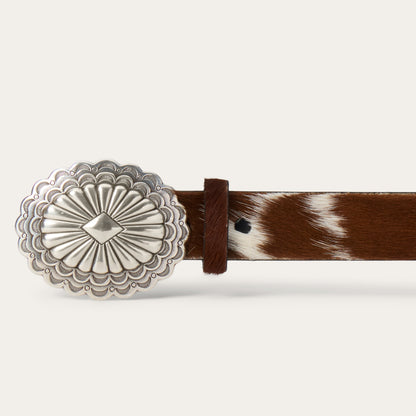 HairOnHide Southwestern Buckle Belt Brown / White Women