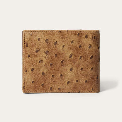 Tooled Embossed Ostrich BiFold Wallet Brown / California Nut