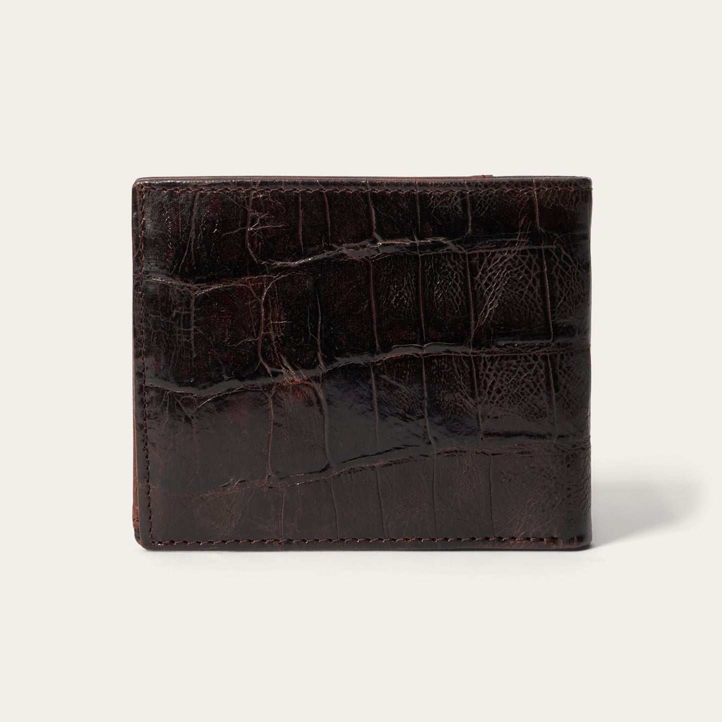 Tooled Embossed Croco BiFold Wallet Brown