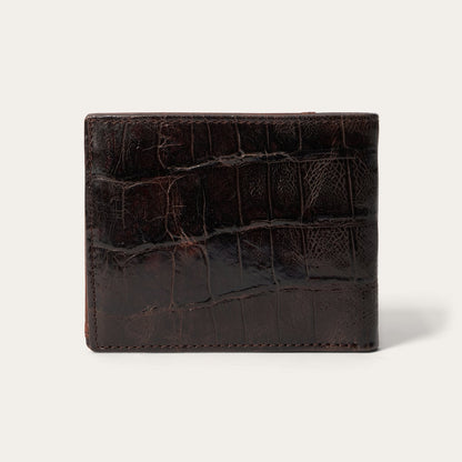 Tooled Embossed Croco BiFold Wallet Brown
