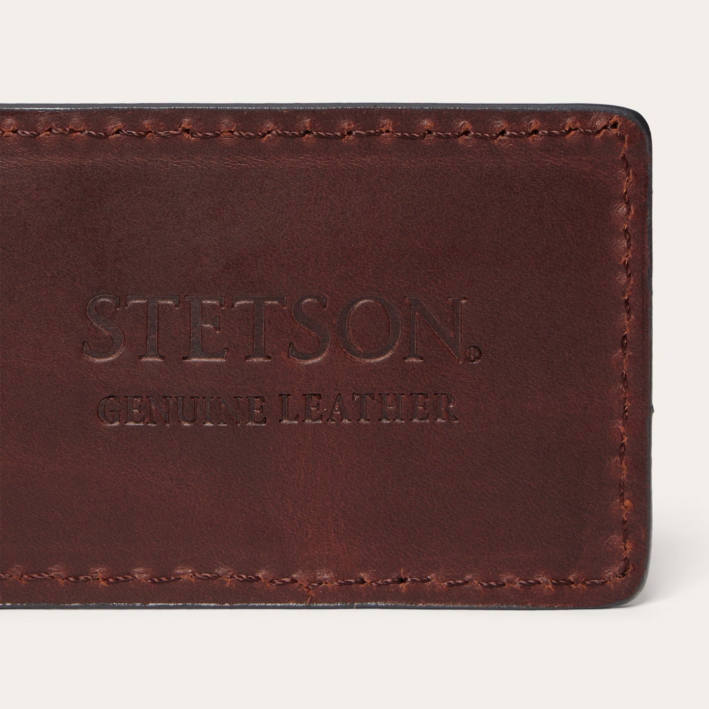 Tooled Embossed Croco Money Clip Brown