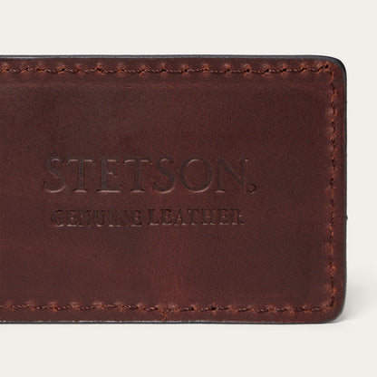 Tooled Embossed Croco Money Clip Brown