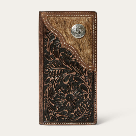 HairOnHide Concho Checkbook Vintage Brown